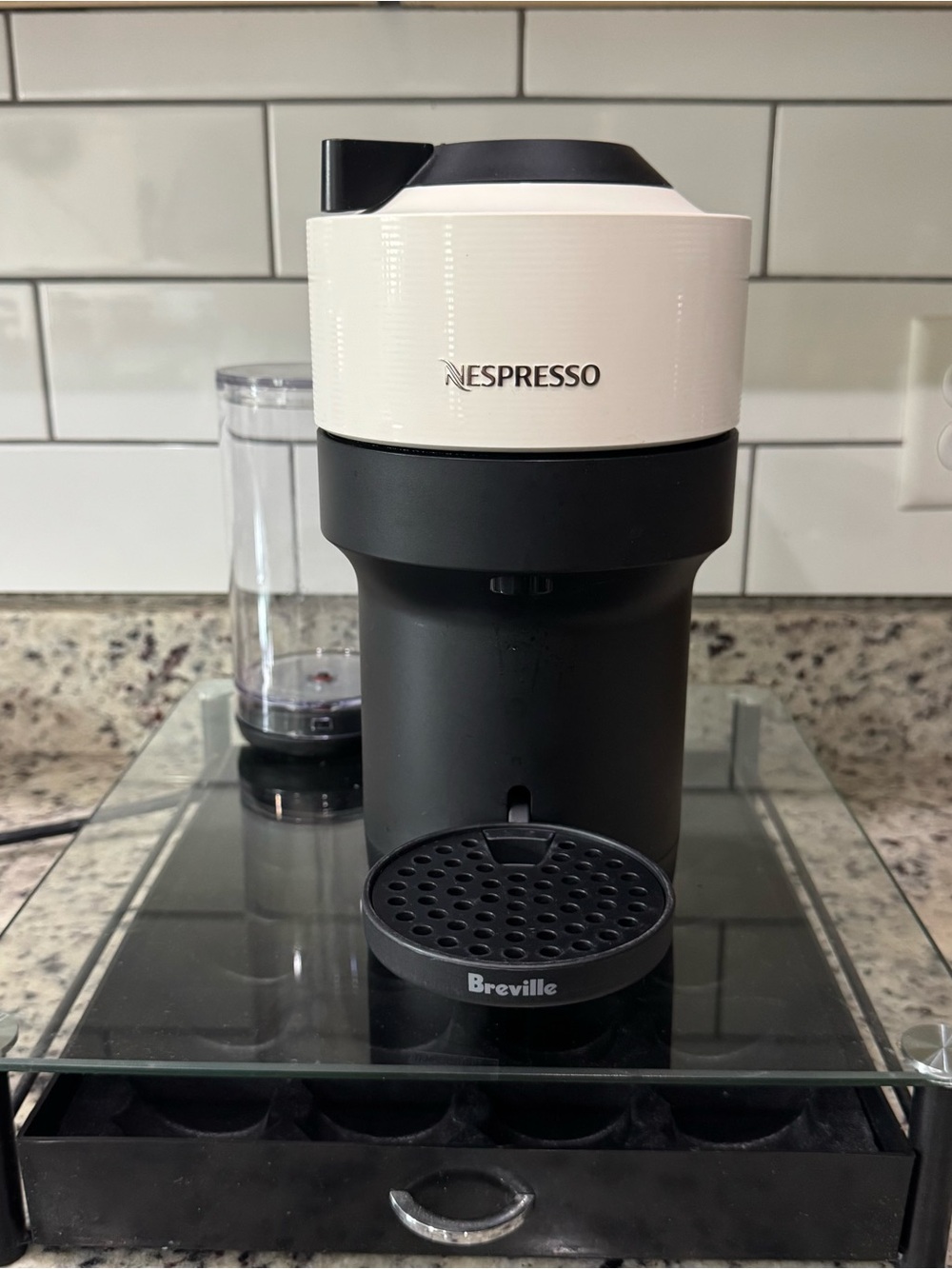 Nespresso Compact Pod Espresso Maker in White & Black